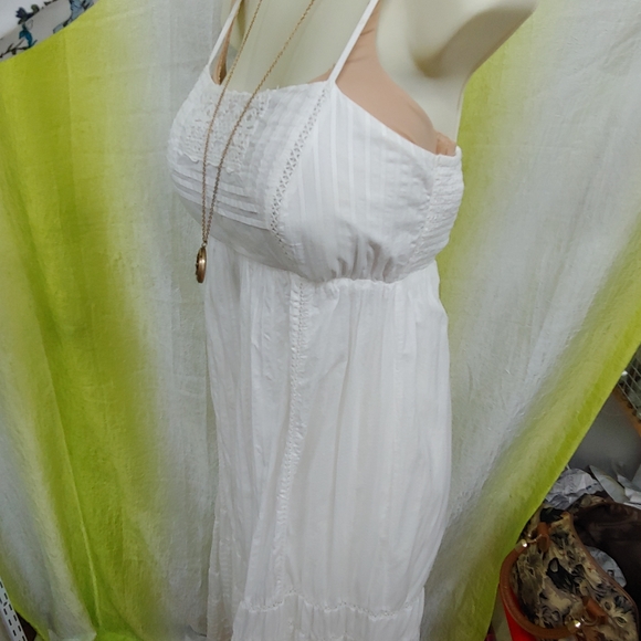 A Pea in the Pod • Boho White Crochet Long Maxi Maternity Dress Small Vacation - Picture 12 of 13